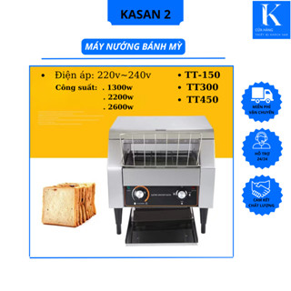 Máy nướng bánh mỳ băng chuyền TT-150,TT-300,TT-450 Chất liệu INOX sáng bóng an toàn với thực phẩm.