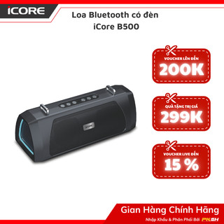 Loa bluetooth icore b500 - loa stereo mạnh mẽ, công suất 20w, pin 5200 mah