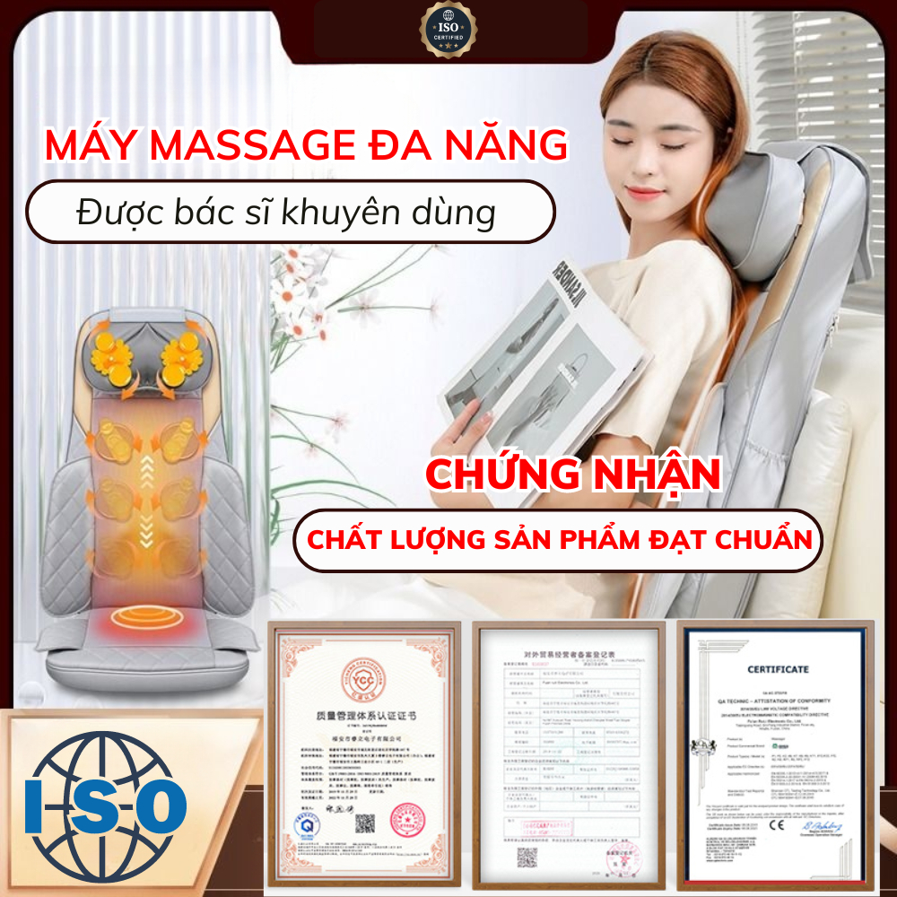 Ghế Masage Toàn Thân MUSELOVE Đa Năng Massage Cổ, Vai, Gáy, Thắt Lưng, Lưng Tại Nhà Vừa Massage Vừa Chườm Ấm