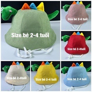 mũ bo trẻ em 4 tuổi trở xuống - nón bucket chất Nhung khủng Long 2-4 tuổi cho các bé