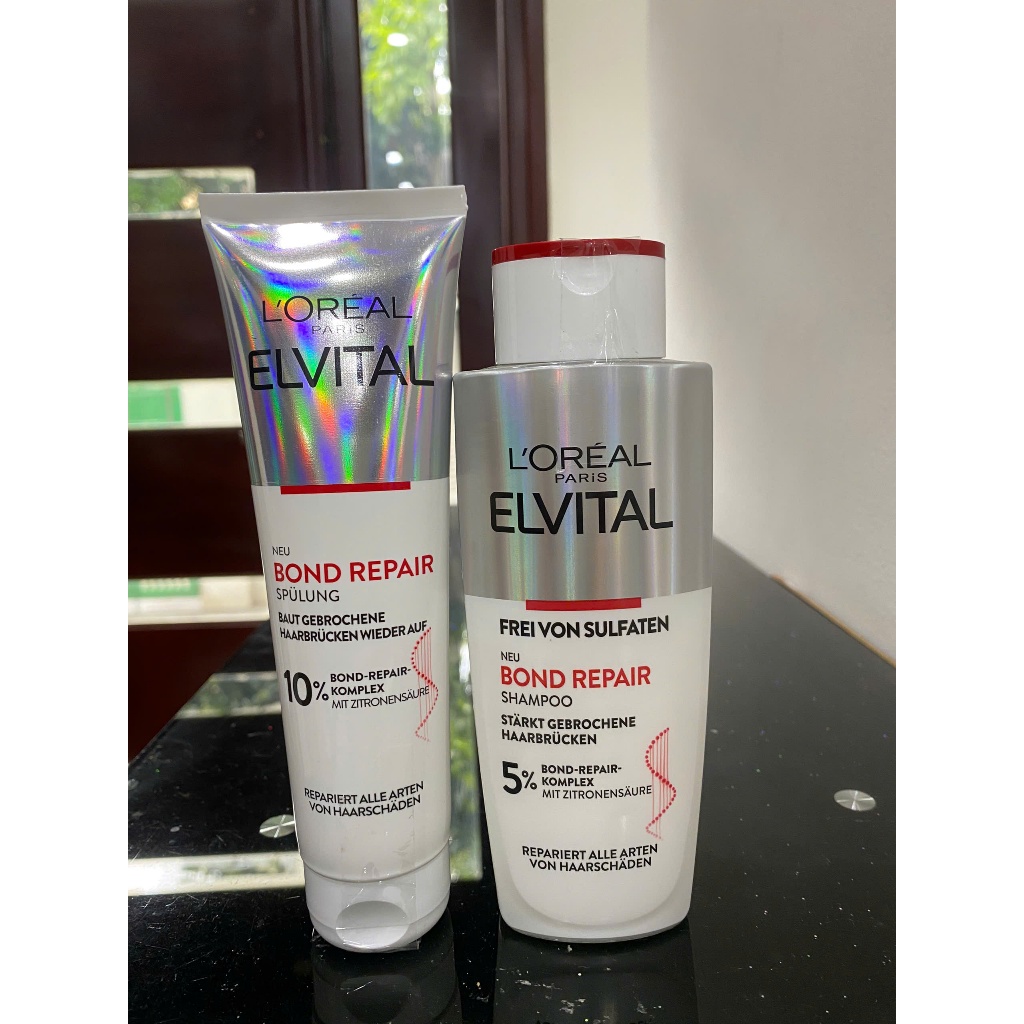 Bộ gội xả LOreal Paris ELSEVE Pro Bond Repair phục hồi tóc hư tổn