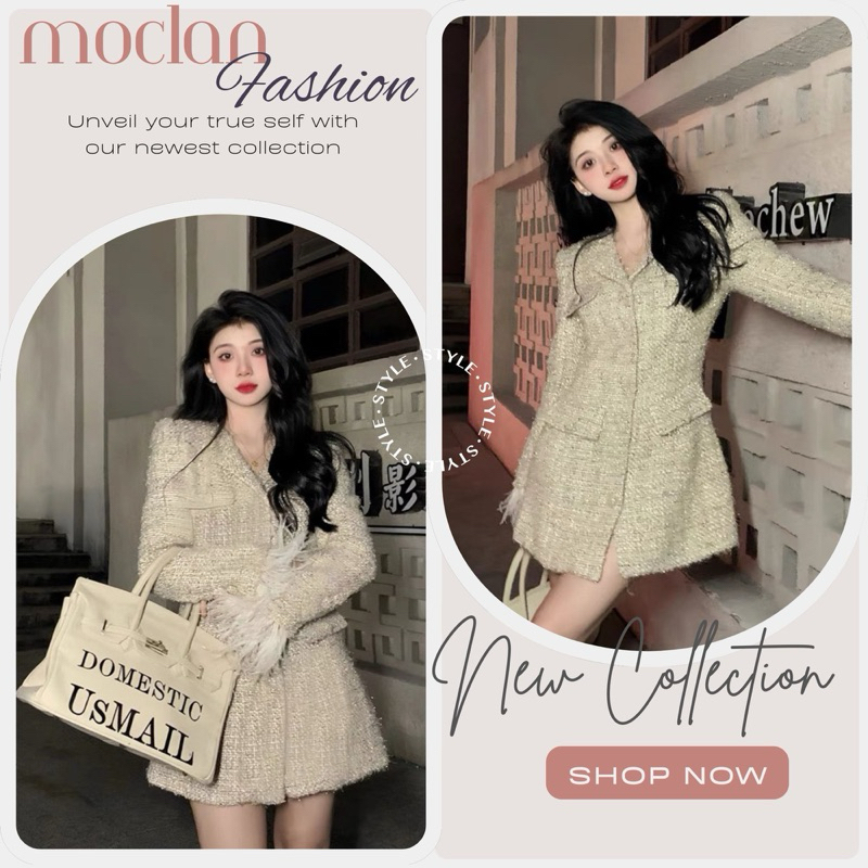 (Moclanclothing) váy đầm mùa đông xinh xắn dễ thương dành cho nữ hàng Quảng Châu