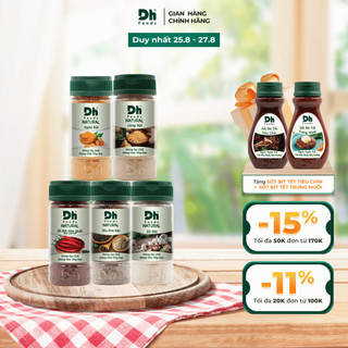 Hộp gia vị tự nhiên dh foods - set 5 loại nguyên liệu chế biến thực phẩm - ớt bột tiêu đen xay tỏi bột nghệ bột gừng bột