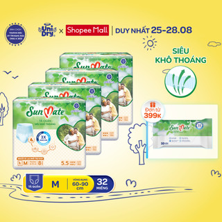 Combo 4 Tã quần người lớn SunMate khô thoáng size M8