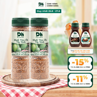 Combo 2 hũ muối tôm ớt kiểu tây ninh 120gr Dh Foods gia vị ăn chấm trái cây siêu cay hạt to giòn