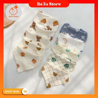  Yếm cho bé Set 5 chiếc sợi tre Muslin tam giác mẫu Hàn Quốc 