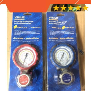 Đồng hồ ga đơn VALUE hàng chuẩn cao áp - hạ áp đồng hồ đo nạp sạc gas tủ lạnh điều hòa máy lạnh  VMG-1-U-L / VMG-1-U-H
