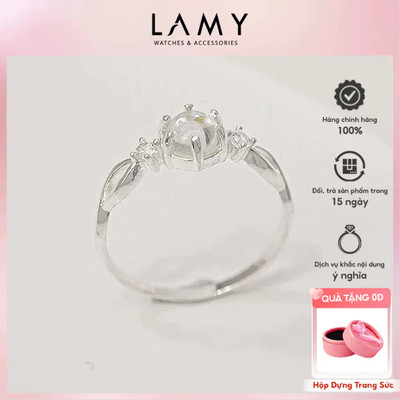 Nhẫn bạc LAMY Rainbow Moonstone Ring Silver 8349- Nhẫn bạc ta cao cấp
