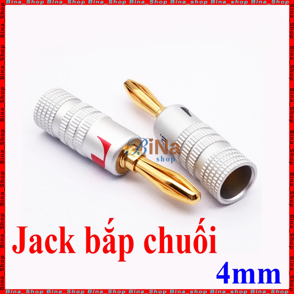 Jack bắp chuối mạ vàng 4mm cao cấp