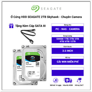 HDD 2TB SEAGATE SKY -Ổ CỨNG PC/ CHUYÊN CAMERA- 2TB 3.5inch SATA III-TẶNG CÁP SATA chuyensisaigon2018