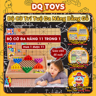 Bàn cờ Thông Minh Montessori 11 trong 1 trí tuệ đa năng cờ vua, cờ tướng, cờ vây, cờ nhảy, cờ quân sự, cờ thú,.. DQ TOYS