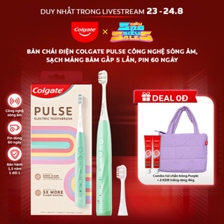 [Siêu Sao Siêu Sale| Chỉ 23-24.8] Bàn chải điện Colgate PULSE công nghệ sóng âm, sạch mảng bám gấp 5 lần, pin 60 ngày