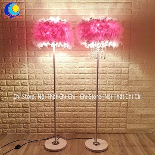 Đèn Ngủ Lông Vũ Cây Cao Sang Chảnh, Đèn Cây Lông Vũ Chụp Hình Siêu Xinh
