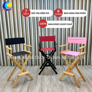Ghế Make Đạo Diễn, Ghế Chụp Hình, Trang Điểm Chân Gỗ Chuyên Nghiệp Cao 75cm Ngồi Chụp Hình Studio, Setup Hậu Trường
