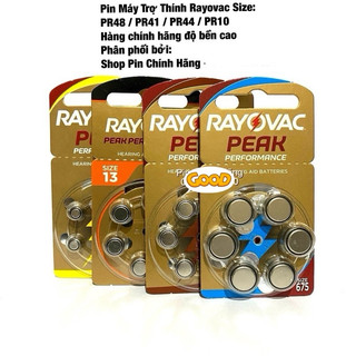 Pin máy trợ thính 10 pr70 / 312 pr41 / 13 pr48 / 675 pr44 raykovac vỉ 6 viên