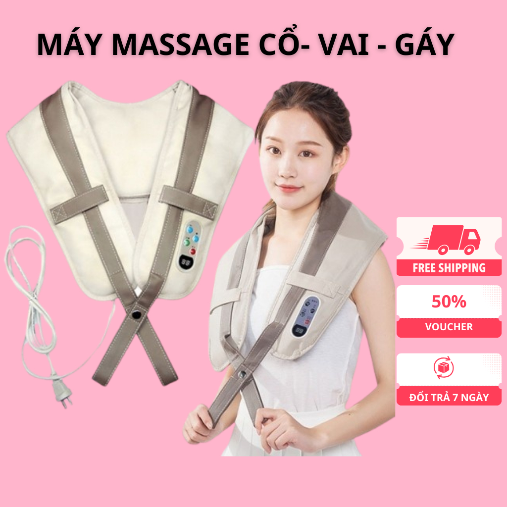 Máy massage đấm lưng vai cổ gáy KAW, Đai Massage Cổ Vai Gáy Giảm Mệt Mỏi Căng Thẳng