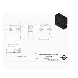 Screw block nut POM vít me T8