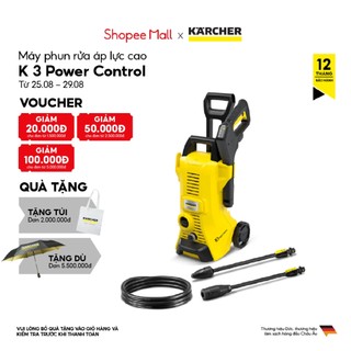 (Sản xuất Đức) Máy xịt rửa xe Karcher K3 Power Control động cơ chổi than công suất 1600w áp lực 20-120 bar
