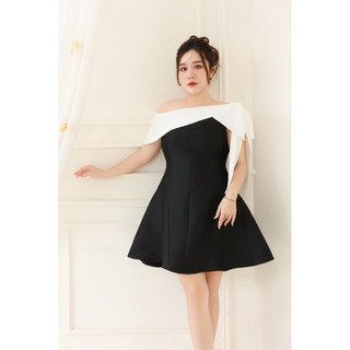Pancy - đầm bigsize dự tiệc trễ vai đính nơ điệu đà