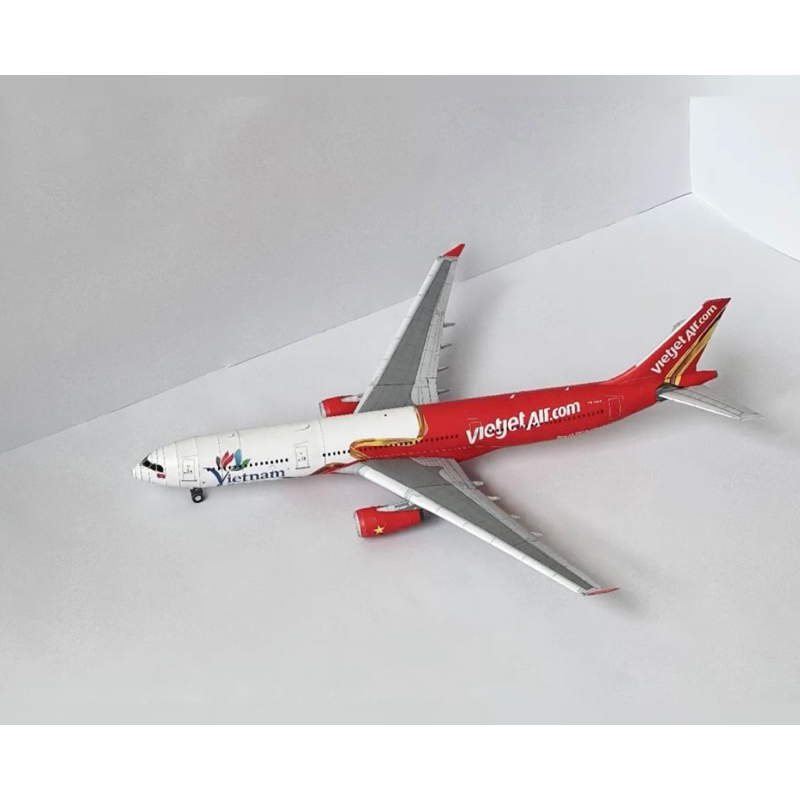 Mô hình giấy máy bay vietjet air a330 tỉ lệ 1:100
