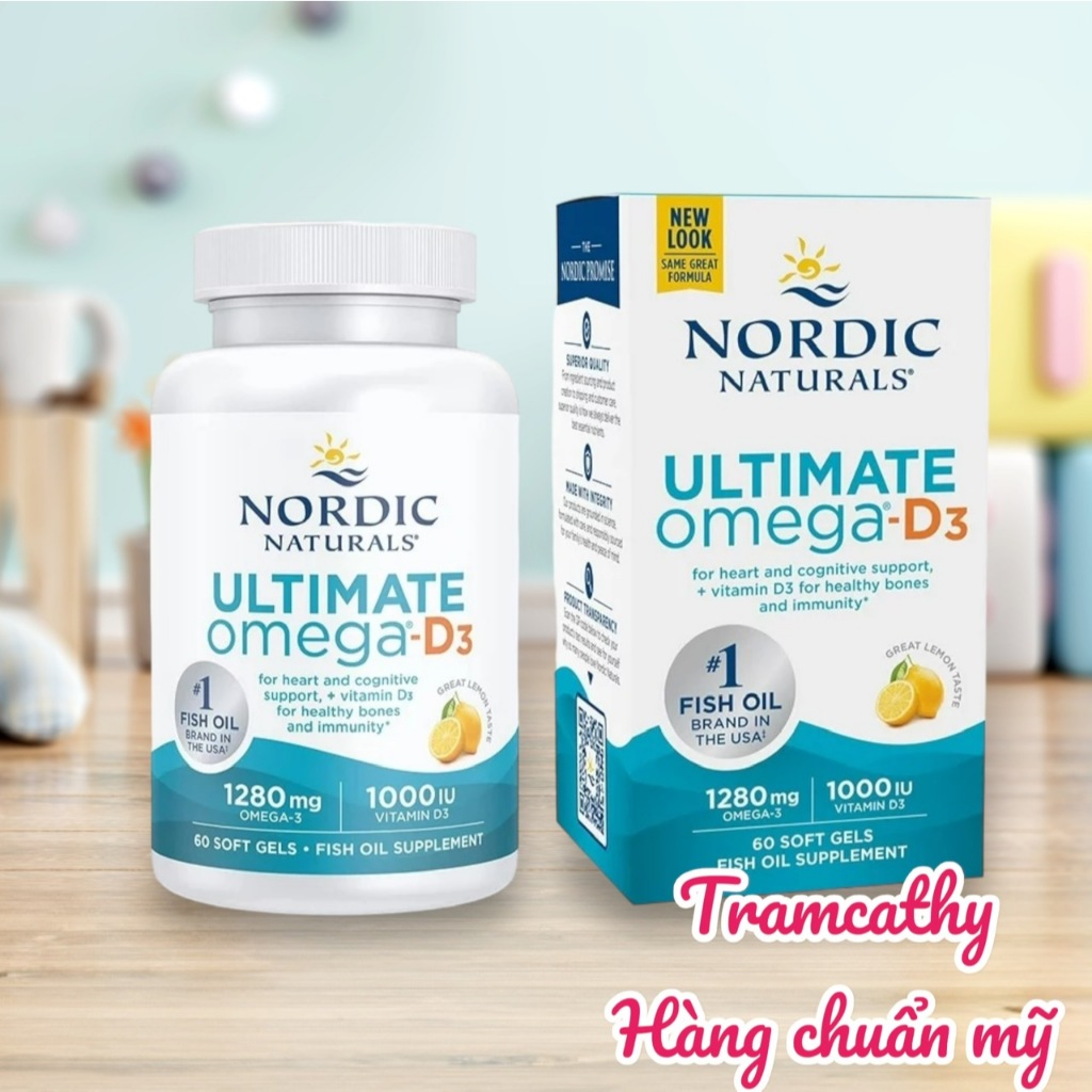 Nordic Naturals Ultimate Omega-D3 1280 mg omega 3 có bổ xung vitamin D3