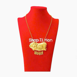 Dây chuyền heo mạ vàng 24 cao cấp dây 5 chỉ mẫu mới về, có kèm hộp nhung đỏ đựng