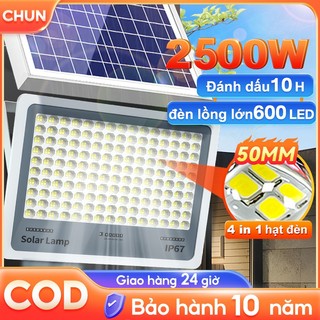 Đèn năng lượng mặt trời 2000W chất liệu nhôm siêu sáng chống chói cảm biến có điều khển từ xa đèn tiết kiệm điện