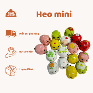 Lợn đất heo đất ống heo tiết kiệm - Heo mini lỗ tròn - Bát Tràng