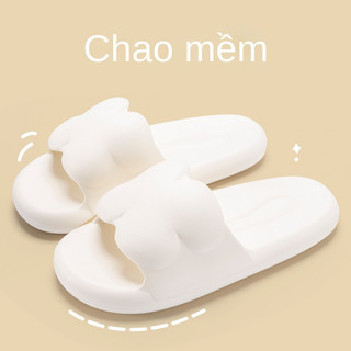 Dép nữ quai ngang màu pastel (Trắng, Hồng, Xanh) hình Hoa, hình Cỏ May Mắn cao su êm chân chống trượt cho nữ iDEP 𝐃𝐋𝟑𝟒𝟎