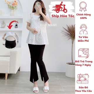 [BEST SELLER] ( 40kg - 75kg) Quần Ống Loe Xẻ Bầu , Sau Sinh , Chất UMI , Form Dễ Mặc , Hàng Đẹp ,MCN