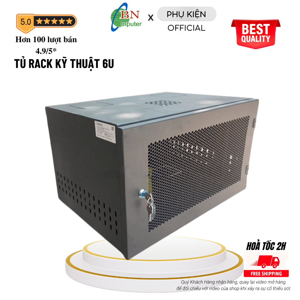 Tủ rack 6U đựng đầu ghi Camera KUNGFU