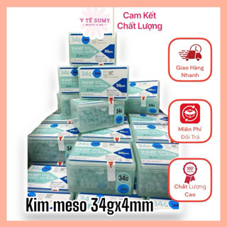 Hộp Kim Meso 32G 4MM - Kim Tiêm Dưỡng Chất 34G 4MM Siêu Nhỏ Sharp Needle -
