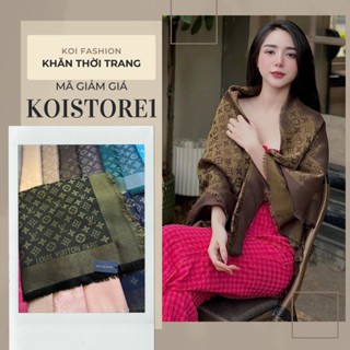 Hàng Cao Cấp | Khăn Lụa Choàng LV Vuông Cao Cấp, Chất Thổ Cẩm Nhũ Nhiều Màu Phong Cách Hàn Quốc ( 140*140cm )