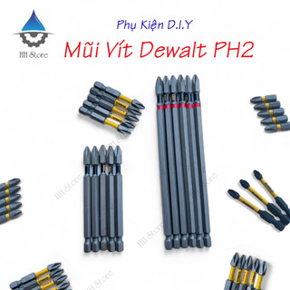 Mũi vít dewalt ph2 xám dài 2.5cm, 5cm, 9cm, 15cm có nam châm