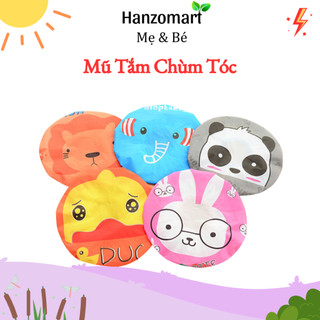 Mũ tắm chùm tóc khi tắm in hình động vật dễ thương