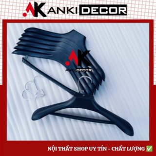 COMBO 10 Móc vest nam, móc treo quần áo vest vai to thời trang nam, móc vest nhựa đen Anki Decor
