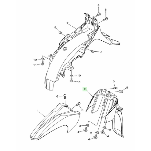 Dè chắn bùn B - Dè sau Sirius Fi chính hãng Yamaha