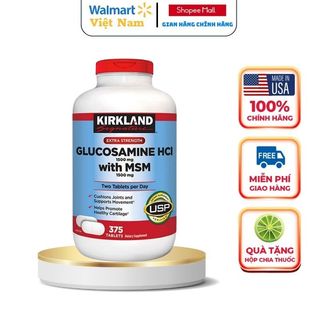 Glucosamine giảm đau xương khớp Kirkland Signature Glucosamine & MSM 1500mg 375 viên bổ xương khớp, giúp khớp khỏe mạnh