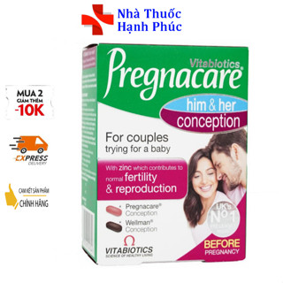 [Chính Hãng] Vitamin Pregnacare Him and Her Conseption Vitabiotics 60 viên của Anh Quốc
