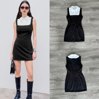 HIPU.VNXK - Đầm thun body sát nách phôi cổ sơ mi.
