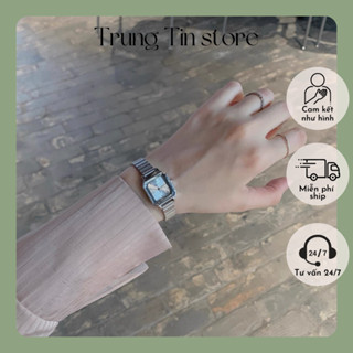 Đồng hồ nữ mặt vuông nhỏ bo góc kiểu dáng hiện đại nhẹ nhàng thanh lịch phong cách Hàn Quốc