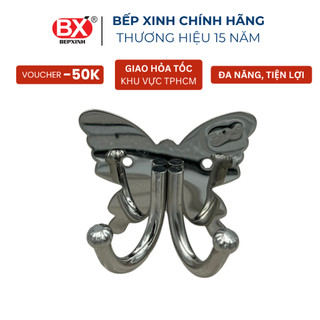 Móc treo quần áo, khăn tắm inox 304 không gỉ, 2 chấu có kèm tắt kê