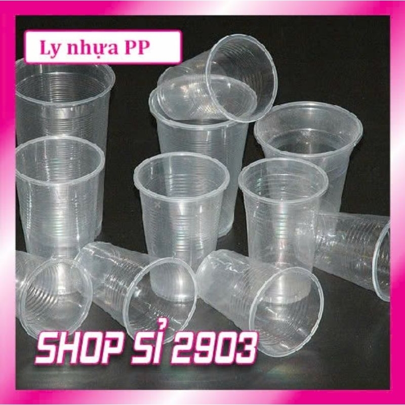 [Combo 5 cây=250 cái] Ly nhựa 500 ml có gân - có kèm nắp