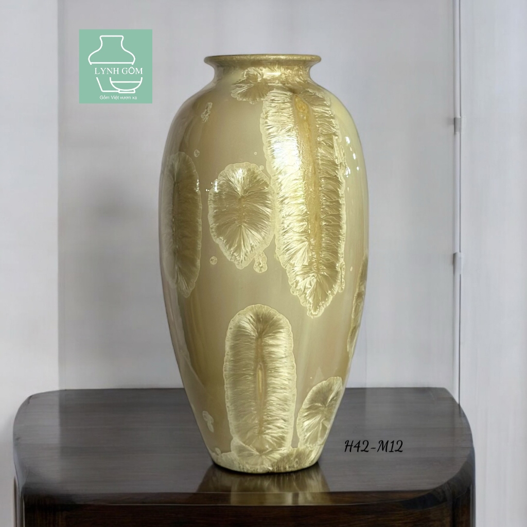 Bình cắm hoa men kết tinh gốm sứ Bát Tràng, bình cắm hoa đẹp - Lynh Gốm decor