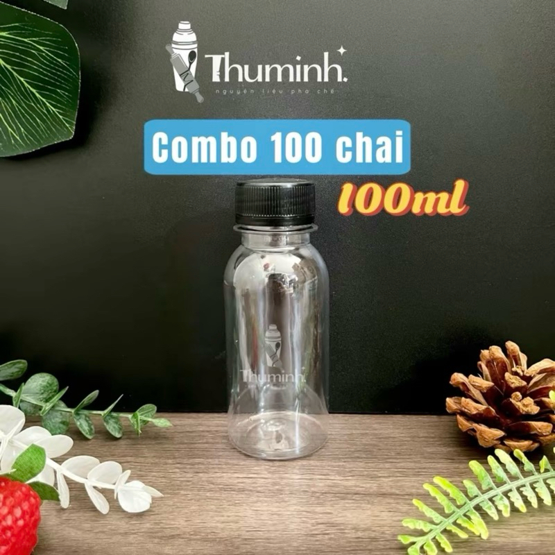 Combo 100 Chai 100ml Kèm Nắp Đen