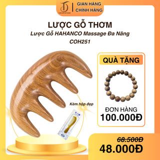 Lược HAHANCO  Gỗ Thơm 5 Răng Massa - Lưu Thông Khí Huyết Đả Thông Kinh Mạch