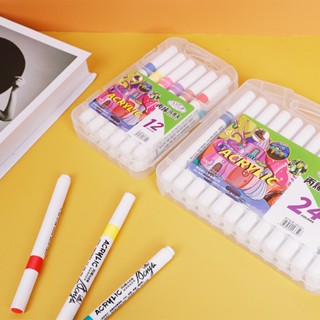  Set 12 đến 120 Bút màu ACRYLIC Marker Rainbow pop đầu nhọn chống thấm nước không bị nhòe vẽ lên được nhiều chất liệu 
