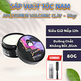 Sáp vuốt tóc nam, wax tạo kiểu tóc giữ Con khỉ [ Volcanic Clay ] , Siêu giữ nếp 12h - 80gr