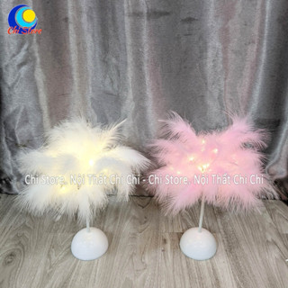  Đèn Ngủ Lông Vũ Để Bàn Nhỏ Xinh Đèn Lông Vũ Trang Trí Tiệc Cưới Lãng Mạn 