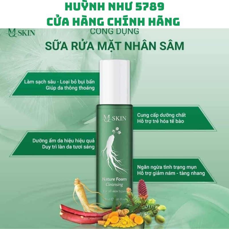 [CHÍNH HÃNG]Sữa rửa mặt Mqskin nhân sâm (mẫu mới) 120ml